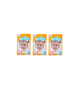 پوشک کودک مای بیبی مدل خانواده شاد سایز 5 بسته 8 عددی مجموعه 3 عددی | سفیرکالا