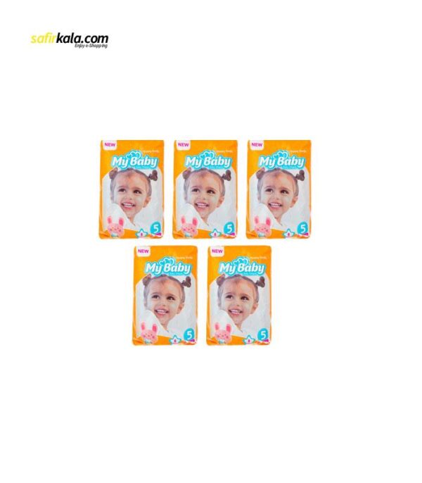 پوشک کودک مای بیبی مدل خانواده شاد بسته 8 عددی مجموعه 5 عددی | سفیرکالا