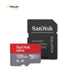 کارت حافظه microSDXC سن دیسک مدل Ultra A1 کلاس 10 استاندارد UHS-I سرعت 100MBps ظرفیت 128 گیگابایت به همراه آداپتور SD | سفیر کالا