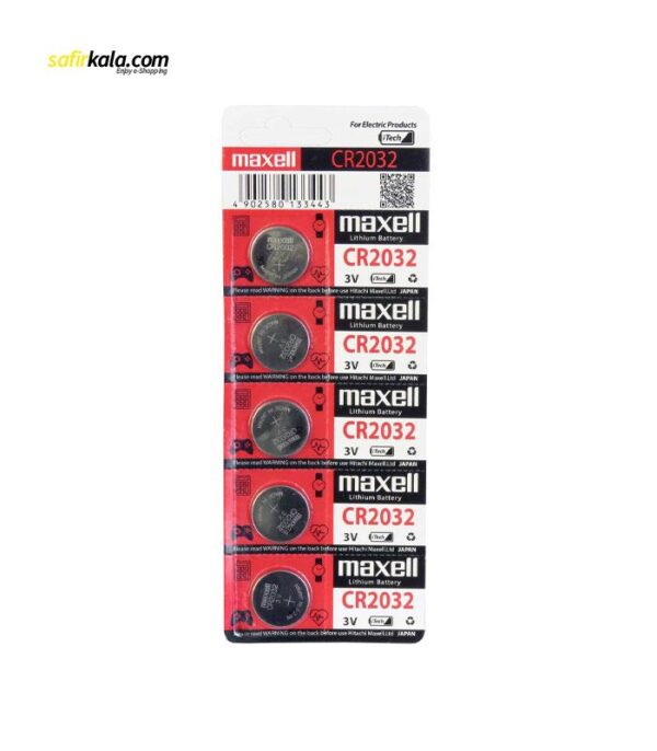 باتری سکه ای مکسل مدل CR2032 بسته 5 عددی| فروشگاه اینترنتی سفیر کالا