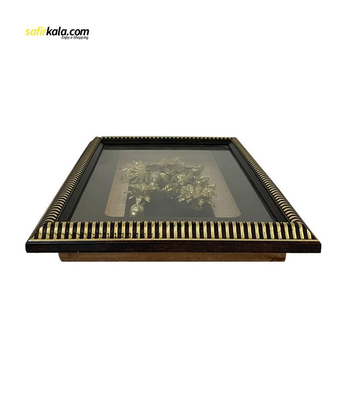 تابلو طرح گل طلایی مدل A050 | فروشگاه اینترنتی سفیرکالا