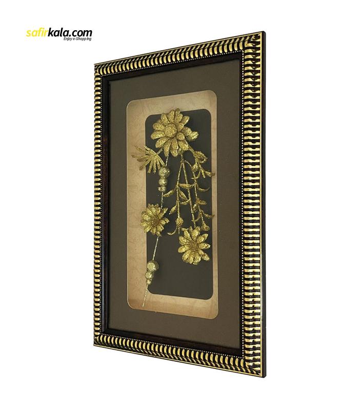 تابلو طرح گل طلایی مدل A050 | فروشگاه اینترنتی سفیرکالا